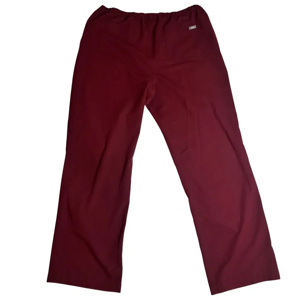 FIGS Pisco Basic Scrub Pants Burgundy Maroon Men’s XXL 2XL PO 1810 Bottoms Red